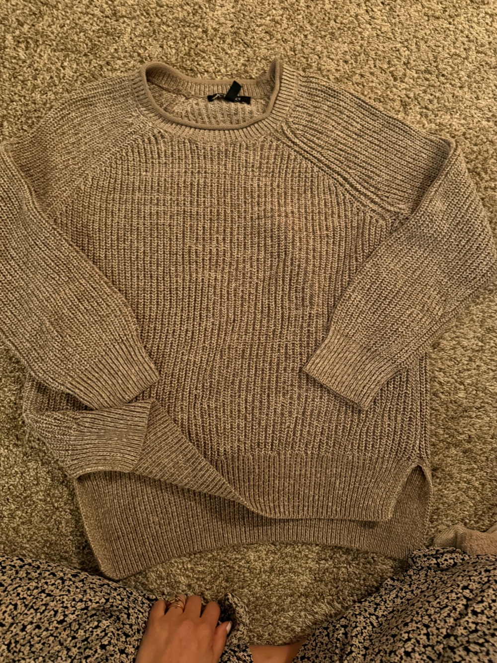 Ellen Tracy Scoop Neck Knit Sweater - Taupe Brown